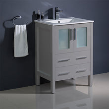 Load image into Gallery viewer, Fresca Torino 24&quot; Gray Modern Bathroom Cabinet w/ Integrated Sink- Fresca