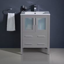 Load image into Gallery viewer, Fresca Torino 24&quot; Gray Modern Bathroom Cabinet w/ Integrated Sink- Fresca