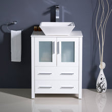 Load image into Gallery viewer, Fresca Torino 24&quot; White Modern Bathroom Cabinet w/ Top &amp; Vessel Sink- Fresca