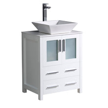 Load image into Gallery viewer, Fresca Torino 24&quot; White Modern Bathroom Cabinet w/ Top &amp; Vessel Sink- Fresca