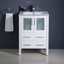 Load image into Gallery viewer, Fresca Torino 24&quot; White Modern Bathroom Cabinet w/ Top &amp; Integrated Sink- Fresca