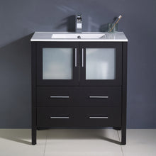 Load image into Gallery viewer, Fresca Torino 30&quot; Espresso Modern Bathroom Cabinet w/ Integrated Sink- Fresca