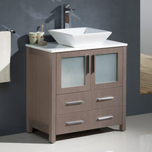 Load image into Gallery viewer, Fresca Torino 30&quot; Gray Oak Modern Bathroom Cabinet w/ Top &amp; Vessel Sink- Fresca