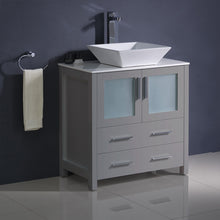 Load image into Gallery viewer, Fresca Torino 30&quot; Gray Modern Bathroom Cabinet w/ Top &amp; Vessel Sink- Fresca