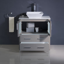 Load image into Gallery viewer, Fresca Torino 30&quot; Gray Modern Bathroom Cabinet w/ Top &amp; Vessel Sink- Fresca