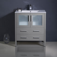 Load image into Gallery viewer, Fresca Torino 30&quot; Gray Modern Bathroom Cabinet w/ Integrated Sink- Fresca