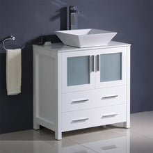 Load image into Gallery viewer, Fresca Torino 30&quot; White Modern Bathroom Cabinet w/ Top &amp; Vessel Sink- Fresca