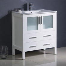 Load image into Gallery viewer, Fresca Torino 30&quot; White Modern Bathroom Cabinet w/ Integrated Sink- Fresca