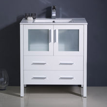 Load image into Gallery viewer, Fresca Torino 30&quot; White Modern Bathroom Cabinet w/ Integrated Sink- Fresca