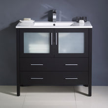 Load image into Gallery viewer, Fresca Torino 36&quot; Espresso Modern Bathroom Cabinet w/ Integrated Sink- Fresca