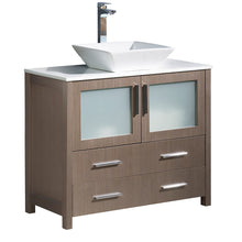 Load image into Gallery viewer, Fresca Torino 36&quot; Gray Oak Modern Bathroom Cabinet w/ Top &amp; Vessel Sink- Fresca