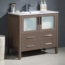 Load image into Gallery viewer, Fresca Torino 36&quot; Gray Oak Modern Bathroom Cabinet w/ Integrated Sink- Fresca
