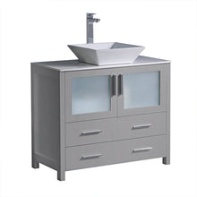 Load image into Gallery viewer, Fresca Torino 36&quot; Gray Modern Bathroom Cabinet w/ Vessel Sink- Fresca