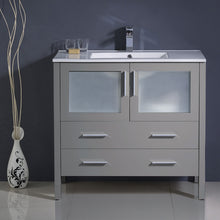 Load image into Gallery viewer, Fresca Torino 36&quot; Gray Modern Bathroom Cabinet w/ Integrated Sink- Fresca