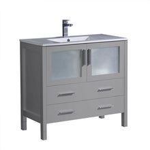 Load image into Gallery viewer, Fresca Torino 36&quot; Gray Modern Bathroom Cabinet w/ Integrated Sink- Fresca