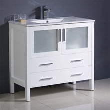 Load image into Gallery viewer, Fresca Torino 36&quot; White Modern Bathroom Cabinet w/ Integrated Sink- Fresca