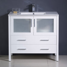 Load image into Gallery viewer, Fresca Torino 36&quot; White Modern Bathroom Cabinet w/ Integrated Sink- Fresca