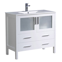 Load image into Gallery viewer, Fresca Torino 36&quot; White Modern Bathroom Cabinet w/ Integrated Sink- Fresca