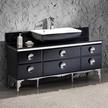 Load image into Gallery viewer, Fresca Moselle 59&quot; Modern Glass Bathroom Cabinet w/ Top &amp; Vessel Sink- Fresca