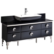 Load image into Gallery viewer, Fresca Moselle 59&quot; Modern Glass Bathroom Cabinet w/ Top &amp; Vessel Sink- Fresca