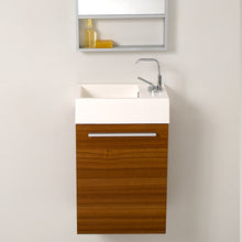 Load image into Gallery viewer, Fresca Pulito 16&quot; Small Teak Modern Bathroom Vanity w/ Integrated Sink- Fresca