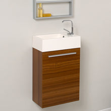 Load image into Gallery viewer, Fresca Pulito 16&quot; Small Teak Modern Bathroom Vanity w/ Integrated Sink- Fresca