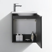 Load image into Gallery viewer, Fresca Valencia 20&quot; Black Wall Hung Modern Bathroom Vanity- Fresca