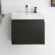 Load image into Gallery viewer, Fresca Nano 24" Black Modern Bathroom Cabinet w/ Integrated Sink- Fresca