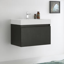Load image into Gallery viewer, Fresca Mezzo 30&quot; Black Wall Hung Modern Bathroom Cabinet w/ Integrated Sink- Fresca