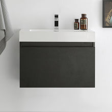 Load image into Gallery viewer, Fresca Mezzo 30&quot; Black Wall Hung Modern Bathroom Cabinet w/ Integrated Sink- Fresca