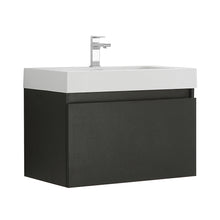 Load image into Gallery viewer, Fresca Mezzo 30&quot; Black Wall Hung Modern Bathroom Cabinet w/ Integrated Sink- Fresca