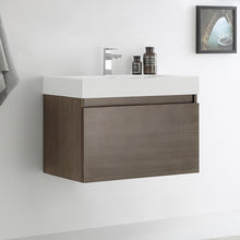Load image into Gallery viewer, Fresca Mezzo 30&quot; Gray Oak Wall Hung Modern Bathroom Cabinet w/ Integrated Sink- Fresca