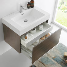 Load image into Gallery viewer, Fresca Mezzo 30&quot; Gray Oak Wall Hung Modern Bathroom Cabinet w/ Integrated Sink- Fresca