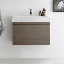 Load image into Gallery viewer, Fresca Mezzo 30&quot; Gray Oak Wall Hung Modern Bathroom Cabinet w/ Integrated Sink- Fresca