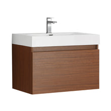 Load image into Gallery viewer, Fresca Mezzo 30&quot; Teak Wall Hung Modern Bathroom Cabinet w/ Integrated Sink- Fresca