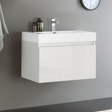 Load image into Gallery viewer, Fresca Mezzo 30&quot; White Wall Hung Modern Bathroom Cabinet w/ Integrated Sink- Fresca