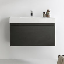 Load image into Gallery viewer, Fresca Mezzo 36&quot; Black Wall Hung Modern Bathroom Cabinet w/ Integrated Sink- Fresca
