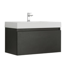 Load image into Gallery viewer, Fresca Mezzo 36&quot; Black Wall Hung Modern Bathroom Cabinet w/ Integrated Sink- Fresca