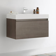 Load image into Gallery viewer, Fresca Mezzo 36&quot; Gray Oak Wall Hung Modern Bathroom Cabinet w/ Integrated Sink- Fresca