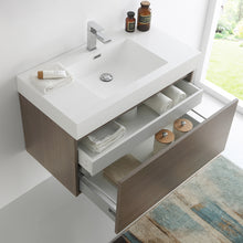 Load image into Gallery viewer, Fresca Mezzo 36&quot; Gray Oak Wall Hung Modern Bathroom Cabinet w/ Integrated Sink- Fresca