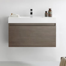 Load image into Gallery viewer, Fresca Mezzo 36&quot; Gray Oak Wall Hung Modern Bathroom Cabinet w/ Integrated Sink- Fresca