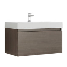 Load image into Gallery viewer, Fresca Mezzo 36&quot; Gray Oak Wall Hung Modern Bathroom Cabinet w/ Integrated Sink- Fresca