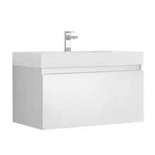 Load image into Gallery viewer, Fresca Mezzo 36&quot; White Wall Hung Modern Bathroom Cabinet w/ Integrated Sink- Fresca