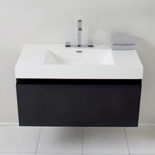 Load image into Gallery viewer, Fresca Mezzo 39&quot; Black Modern Bathroom Cabinet w/ Integrated Sink- Fresca