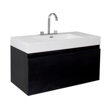 Load image into Gallery viewer, Fresca Mezzo 39&quot; Black Modern Bathroom Cabinet w/ Integrated Sink- Fresca