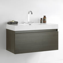 Load image into Gallery viewer, Fresca Mezzo 39&quot; Gray Oak Modern Bathroom Cabinet w/ Integrated Sink- Fresca