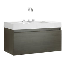 Load image into Gallery viewer, Fresca Mezzo 39&quot; Gray Oak Modern Bathroom Cabinet w/ Integrated Sink- Fresca