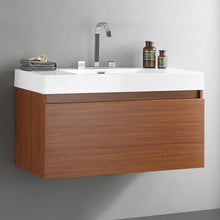 Load image into Gallery viewer, Fresca Mezzo 39&quot; Teak Modern Bathroom Cabinet w/ Integrated Sink- Fresca