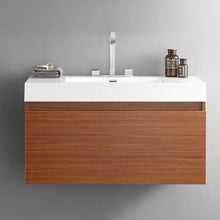 Load image into Gallery viewer, Fresca Mezzo 39&quot; Teak Modern Bathroom Cabinet w/ Integrated Sink- Fresca