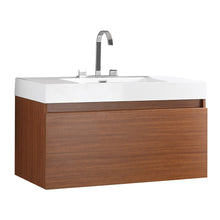 Load image into Gallery viewer, Fresca Mezzo 39&quot; Teak Modern Bathroom Cabinet w/ Integrated Sink- Fresca